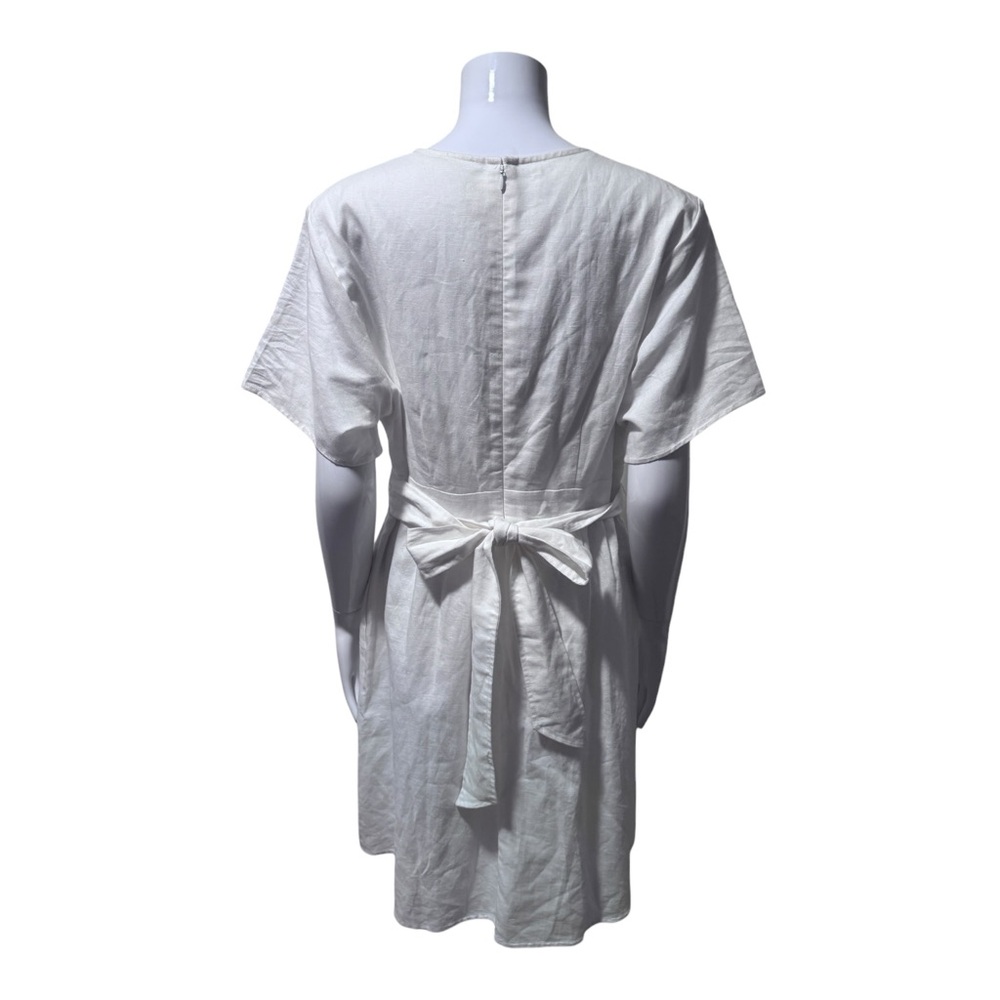 NEW GAP Kimono Sleeve Linen Blend Dress Size 12 Cottagecore Coquette Beach - Picture 5 of 8